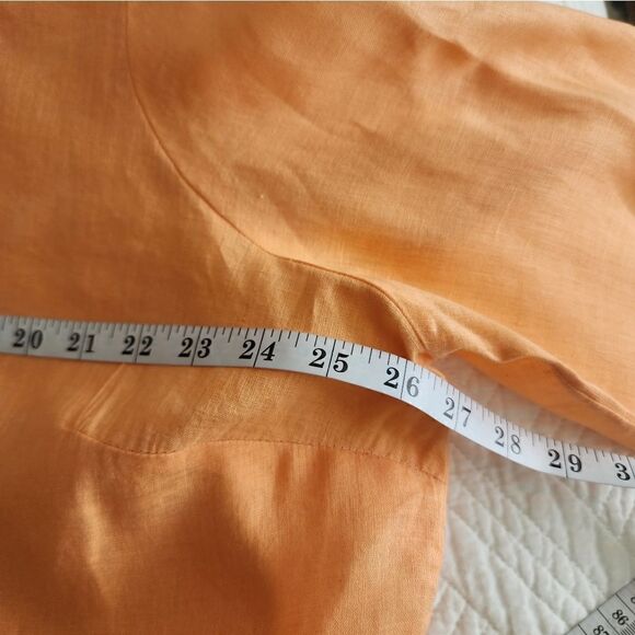 Avenue 100% linen sorbet embroidery embellish 3/4 sleeve tunic style blouse - Picture 9 of 11